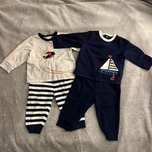 2 Pack - Little Me 12 month boys long sleeve/long pants complete sets